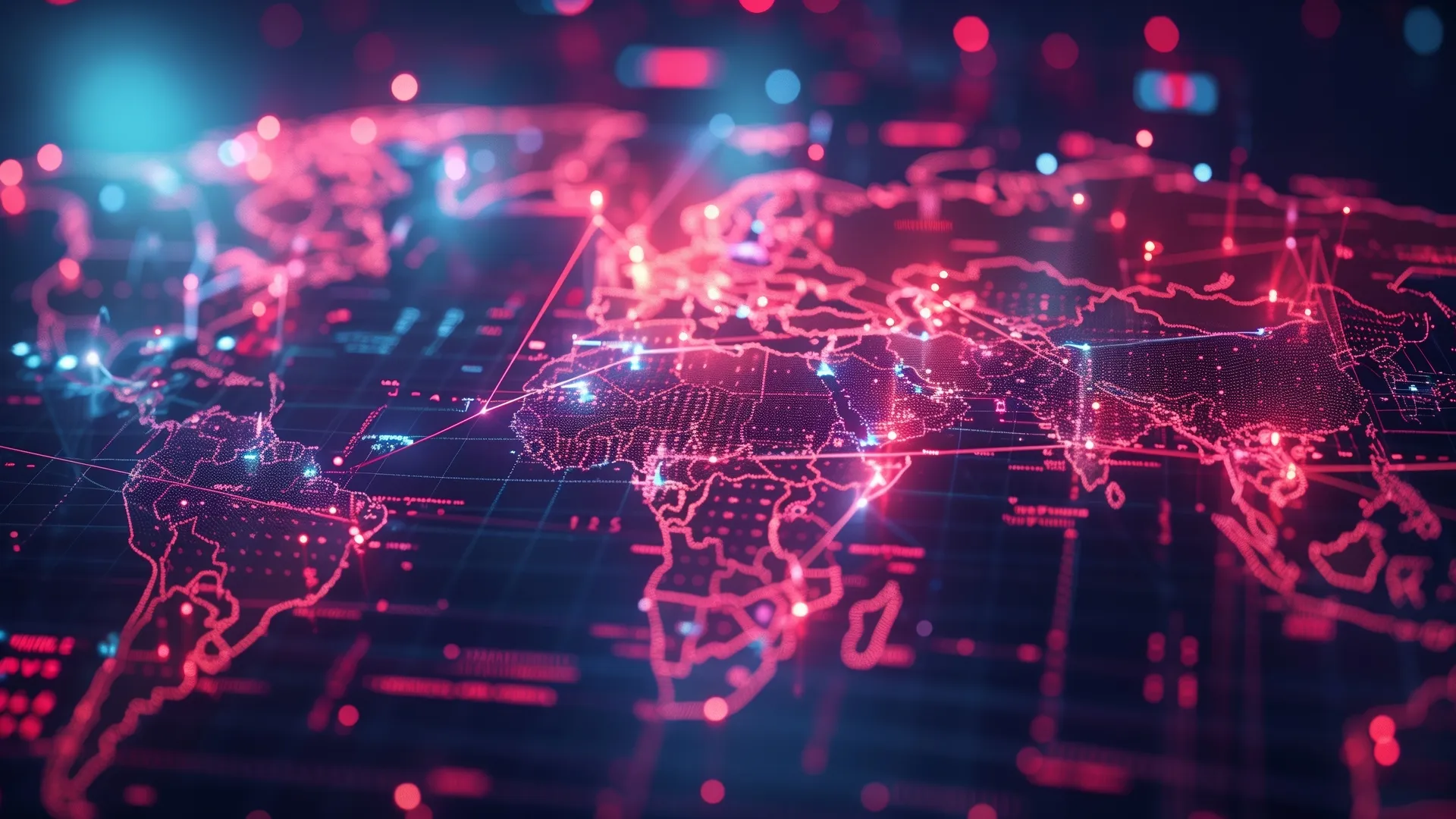 AI艺术 彩色 科幻 地图 发光 电脑壁纸 4K壁纸
