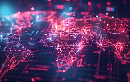 AI艺术 彩色 科幻 地图 发光 电脑壁纸 4K壁纸