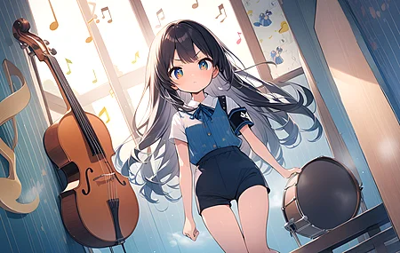 动漫女孩 AI艺术 音乐 萝莉 电脑壁纸 4K壁纸