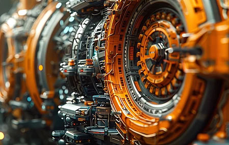 橙色 科技感 机械设备 电脑壁纸 4K壁纸