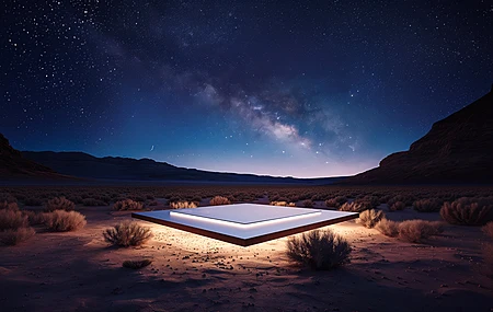 沙漠 蓝色 平台 电脑壁纸 4K壁纸