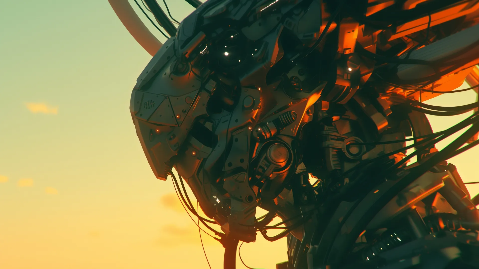 AI艺术 机器人 插图 黄昏 电脑壁纸 4K壁纸