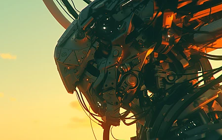 AI艺术 机器人 插图 黄昏 电脑壁纸 4K壁纸