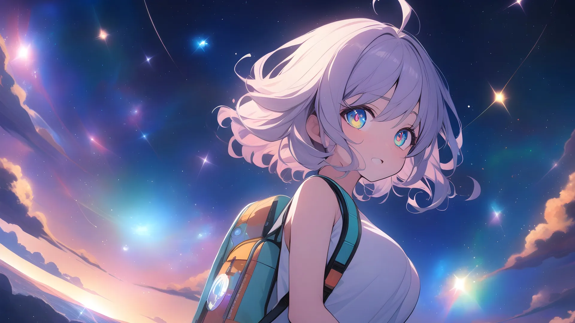 动漫女孩 AI艺术 双肩背包 电脑壁纸 4K壁纸