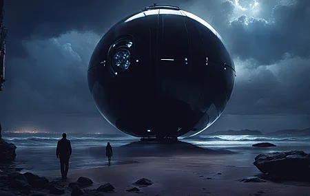 胶囊 科幻 黑暗 球体 电脑壁纸 4K壁纸