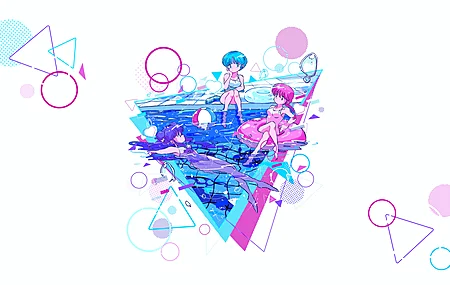 短发 红发 长发 刘海 紫色头发 辫子 动漫女孩 简单背景 电脑壁纸 4K壁纸