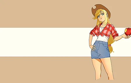 苹果夹克 牛仔 看着观众 长发 动漫女孩 电脑壁纸 4K壁纸