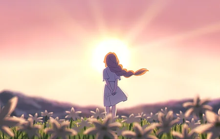 太阳 草地 微风 电脑壁纸 4K壁纸