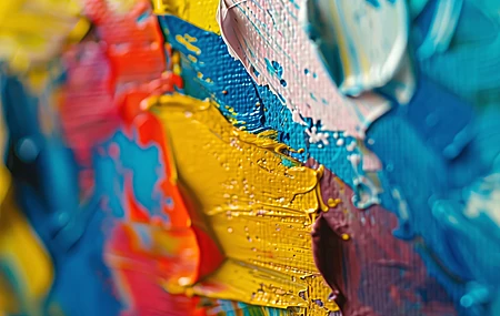 AI艺术 笔触 画布上的油彩 彩色 特写 电脑壁纸 4K壁纸