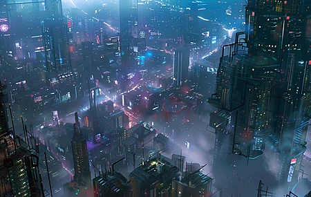 AI艺术 赛伯朋克 城市 概念艺术 插图 电脑壁纸 4K壁纸