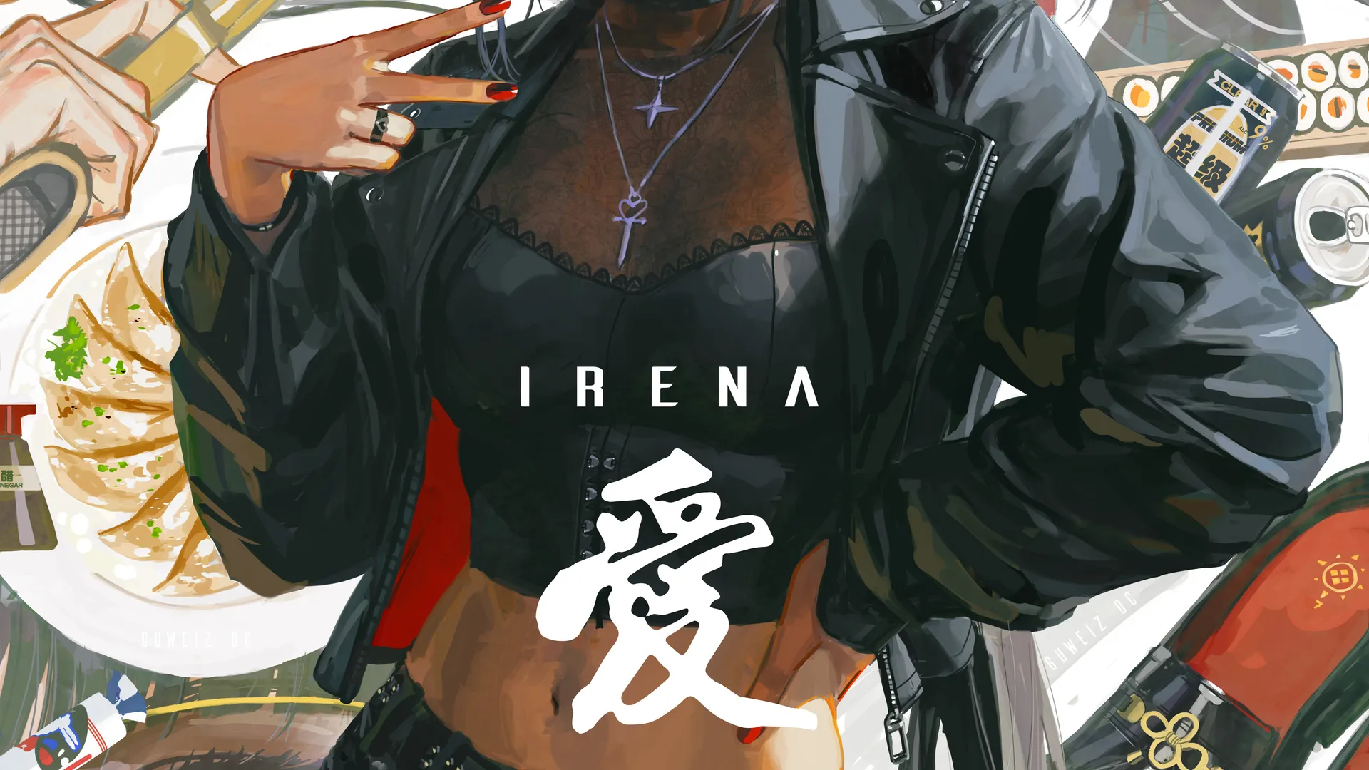 女性 虚构角色 原创角色 艺术品 绘画 眨眼  手机壁纸 4K壁纸