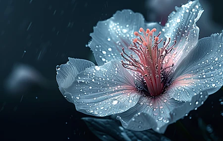 水滴 鲜花 特写 电脑壁纸 4K壁纸