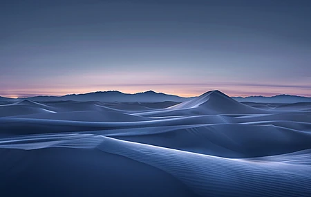 沙漠 黎明 蓝色小时 电脑壁纸 4K壁纸