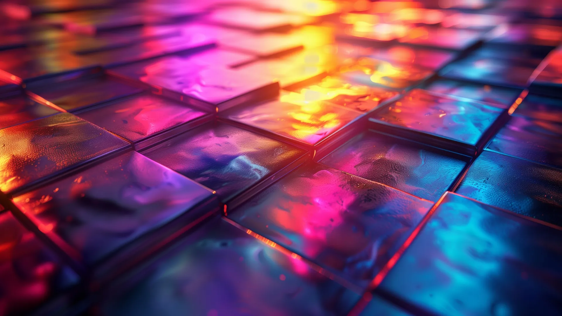 人工智能艺术 插图 彩色 瓷砖  电脑壁纸 4K壁纸