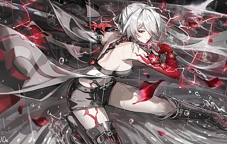 白头发 红眼睛 艺术品 动漫 动漫女孩 电脑壁纸 4K壁纸