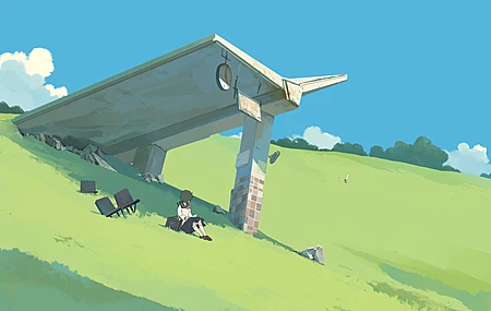 风景 云 校服 裙子 自然 环境 公交车站 电脑壁纸 4K壁纸