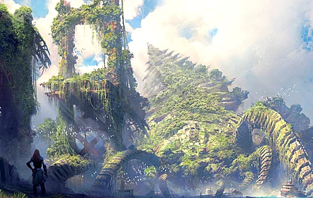 高山 丛林 遥望 电子游戏艺术 电子游戏女孩  电脑壁纸 4K壁纸