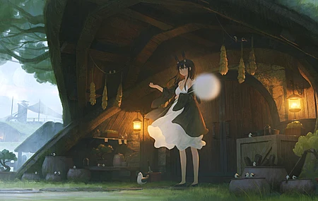 动漫女孩 白色连衣裙 衬衫  电脑壁纸 4K壁纸