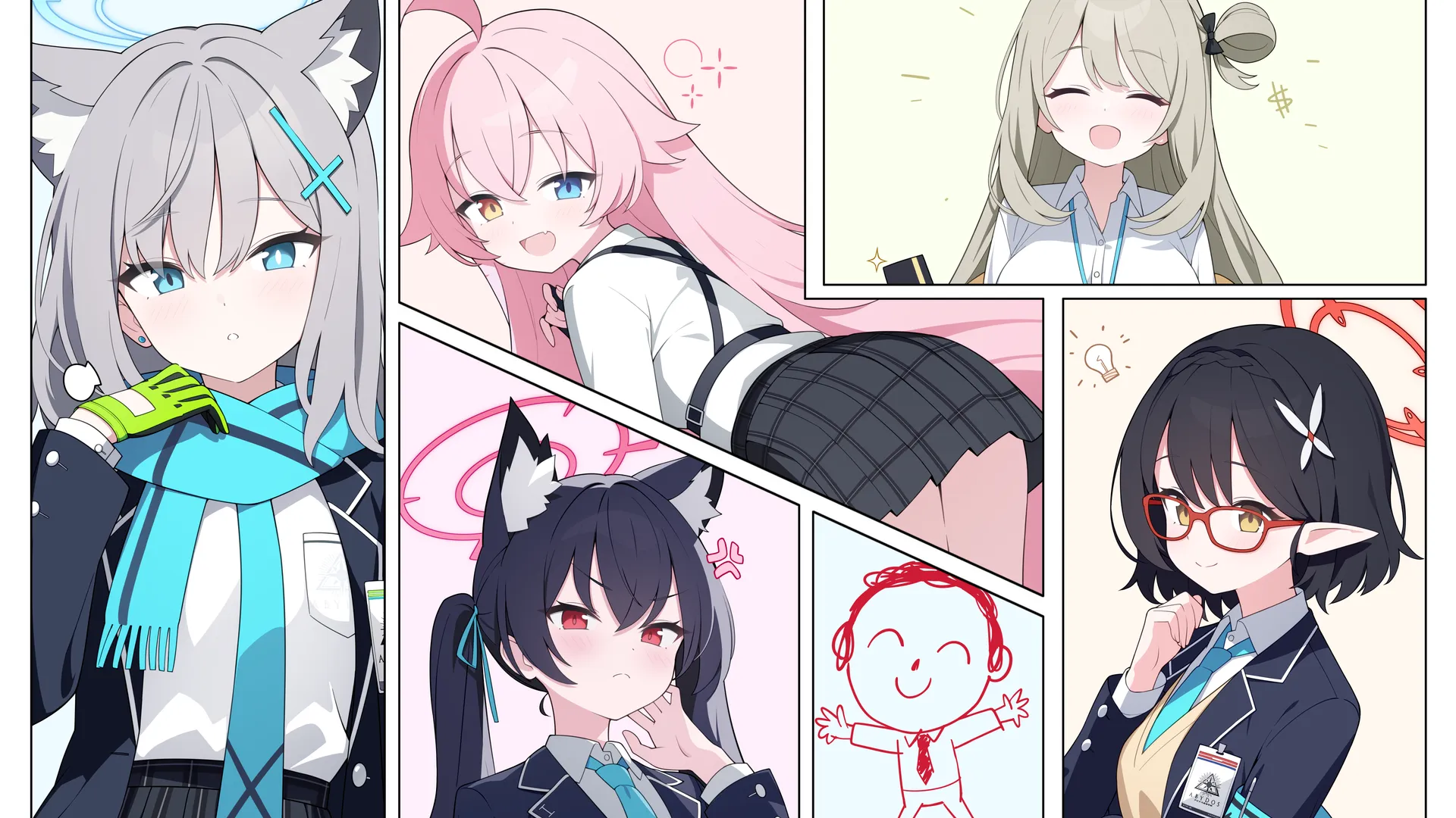 微笑 二次元 动漫 动漫女孩 蓝色档案 电脑壁纸 4K壁纸