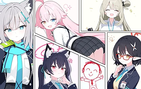 微笑 二次元 动漫 动漫女孩 蓝色档案 电脑壁纸 4K壁纸