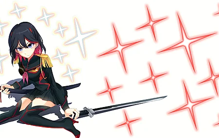 多色头发 蓝眼睛 动漫女孩 黑色头发 垫肩 明星 简单的背景 白色背景 校服 电脑壁纸 4K壁纸