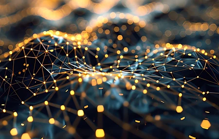 人工智能艺术 抽象 点 网络 发光 景深  电脑壁纸 4K壁纸