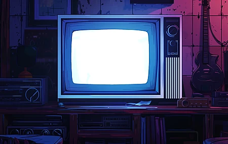 人工智能艺术 电视 发光 显示器 屏幕 插图  电脑壁纸 4K壁纸