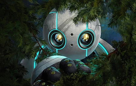 野生机器人 数字艺术 插图 机器人 电影人物 树 自然    电脑壁纸 4K壁纸