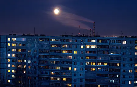 夜 天空 建筑 灯 电脑壁纸 4K壁纸