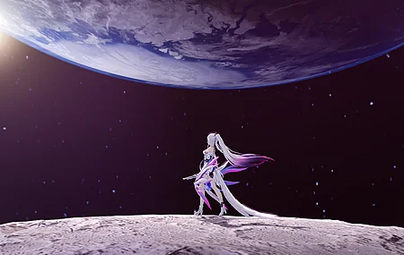 长发 看着离开 步行 行星 星的天空 空间 星星 电脑壁纸 4K壁纸