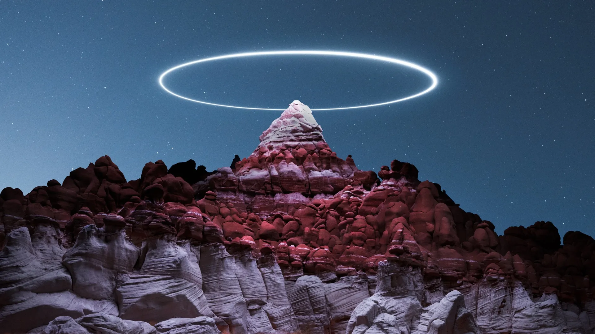 风景 摄影 星星 山 岩石形成 灯 电脑壁纸 4K壁纸