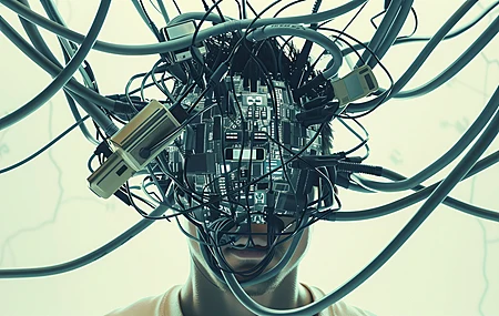 人工智能艺术 插图 赛博朋克 电线 概念艺术 电脑壁纸 4K壁纸