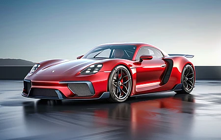 AI艺术 跑车 红色 电脑壁纸 4K壁纸