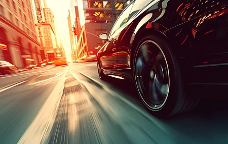 AI艺术 跑车 城市 驾驶 黎明  电脑壁纸 4K壁纸