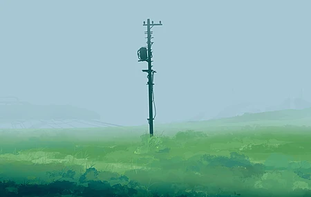 优雅 动画 天空 草 杆 雾 艺术品 电脑壁纸 4K壁纸