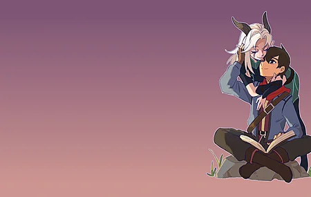  精灵 紫色皮肤 白发 拥抱 夫妇 电脑壁纸 4K壁纸