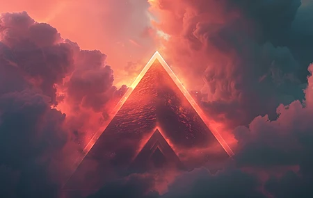 插图 云 三角形 金字塔 电脑壁纸 4K壁纸