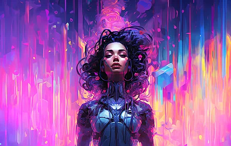 女性 数字艺术 赛博 赛博朋克 电脑壁纸 4K壁纸