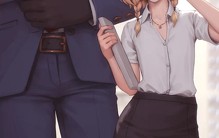 原创人物 幻想女孩 办公室女孩 动物耳朵 办公室 长袜 手机壁纸 4K壁纸