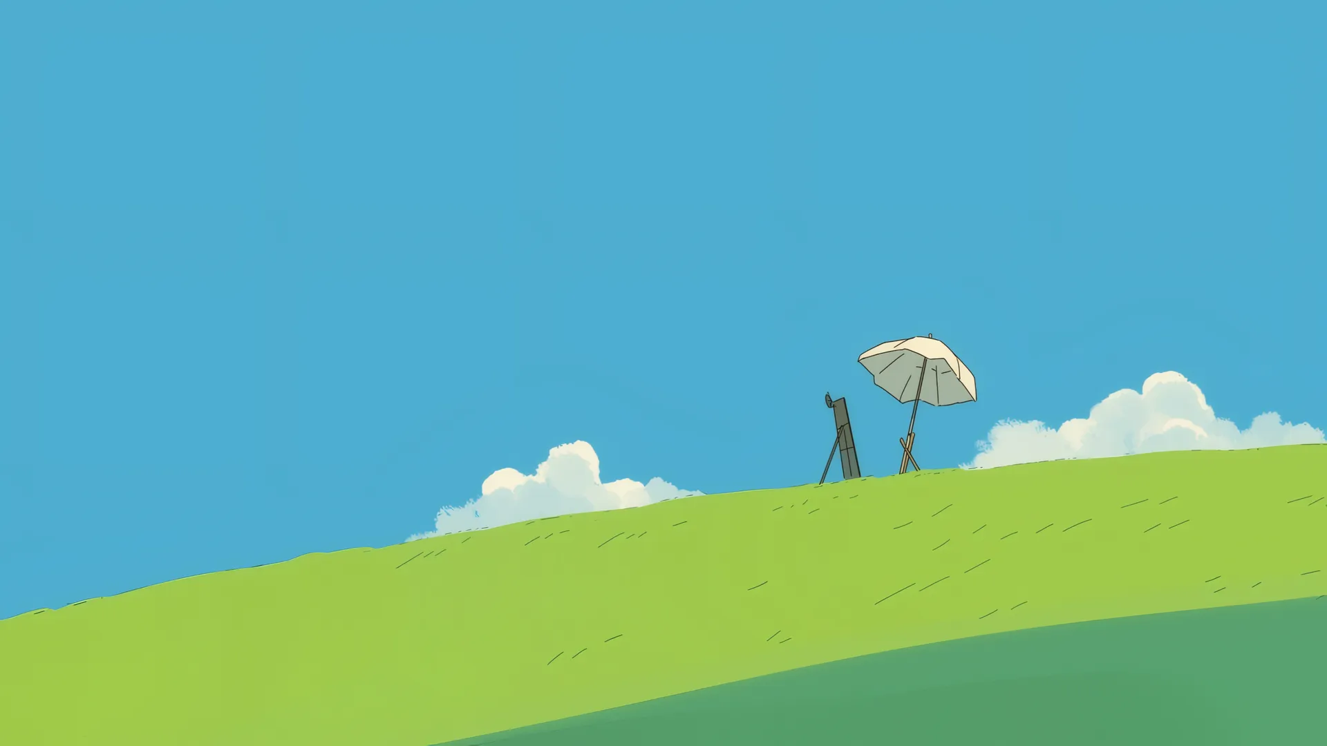 数码艺术 艺术品 风升起 伞 画架  电脑壁纸 4K壁纸