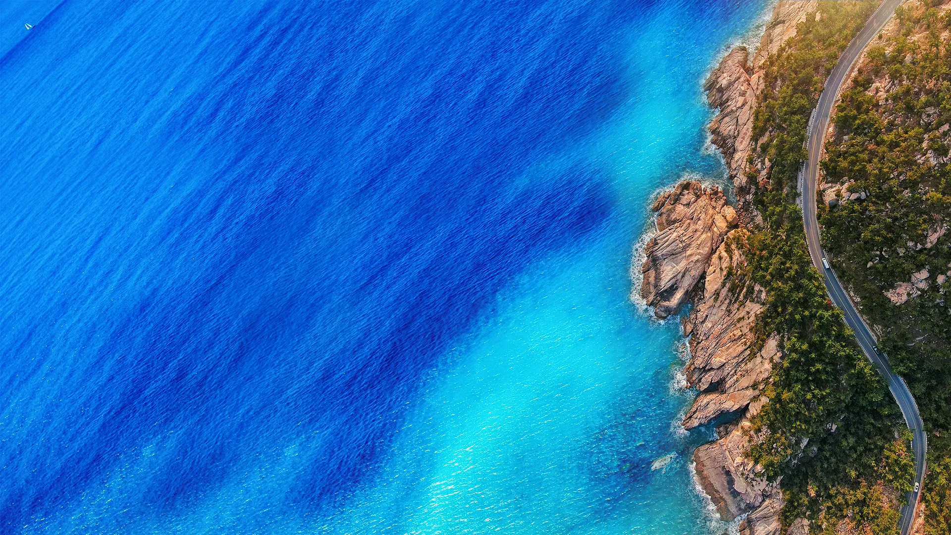 自然 景观 水 岩石 道路海滩 电脑壁纸 4K壁纸