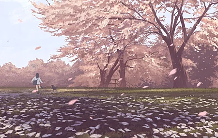 狗 树  数字艺术 艺术品 樱花树 樱花 电脑壁纸 4K壁纸