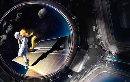 太空 猫 飞船 行驶 电脑壁纸 4K壁纸