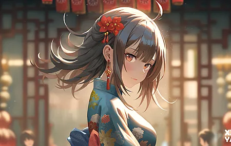 黑发 动漫女孩  女艺人  电脑壁纸 4K壁纸