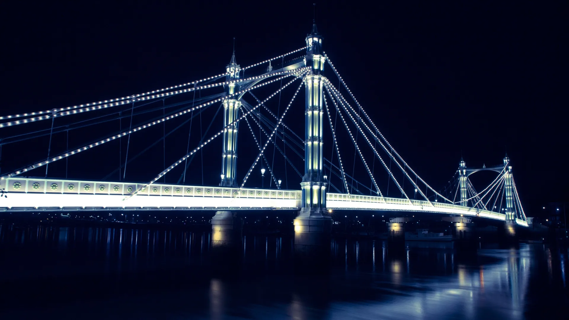 城市 夜 桥 伦敦 水 电脑壁纸 4K壁纸