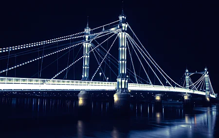 城市 夜 桥 伦敦 水 电脑壁纸 4K壁纸