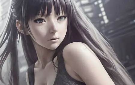 长发 人物画像 AI艺术 电脑壁纸 4K壁纸