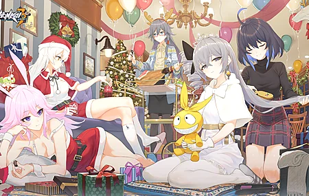 聚会 礼物 气球 兔子 圣诞节  电脑壁纸 4K壁纸