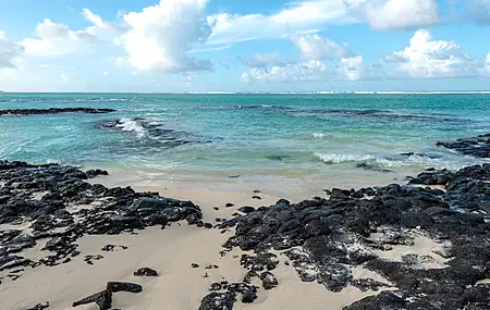 海滩 景观 自然 积云 沙子 波浪 海 岩石 电脑贴纸 8K壁纸