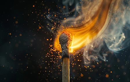 火柴 火 火花 烟雾  电脑壁纸 4K壁纸